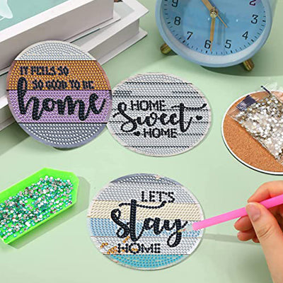 Home Diamond Painting Coasters 6/8Pcs