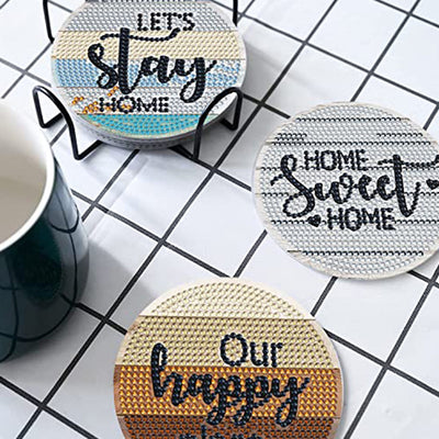 Home Diamond Painting Coasters 6/8Pcs