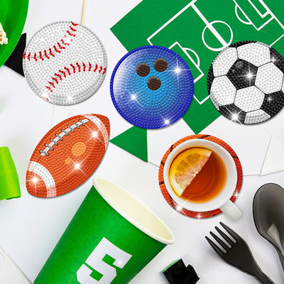 Balls Sports Diamond Painting Coasters 8Pcs