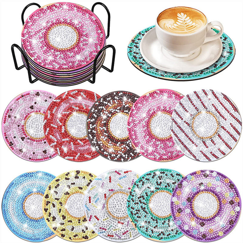 Donuts Diamond Painting Coasters 10Pcs