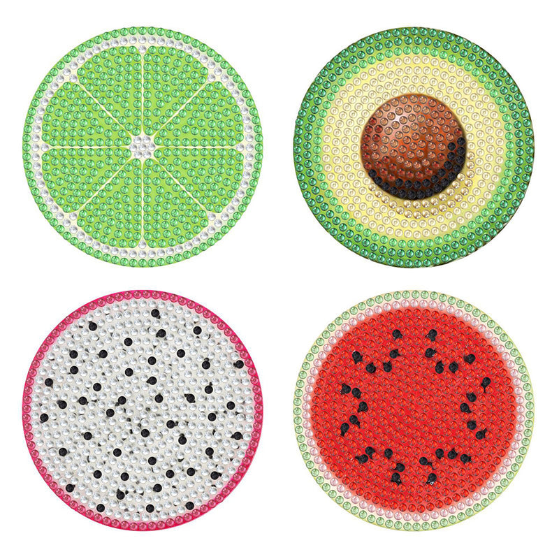 Summer Fruit (with Light) Diamond Painting Coasters 4Pcs