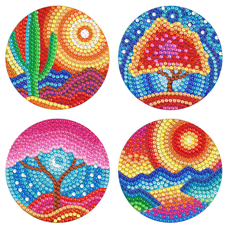 Landscape (with Light) Diamond Painting Coasters 4Pcs