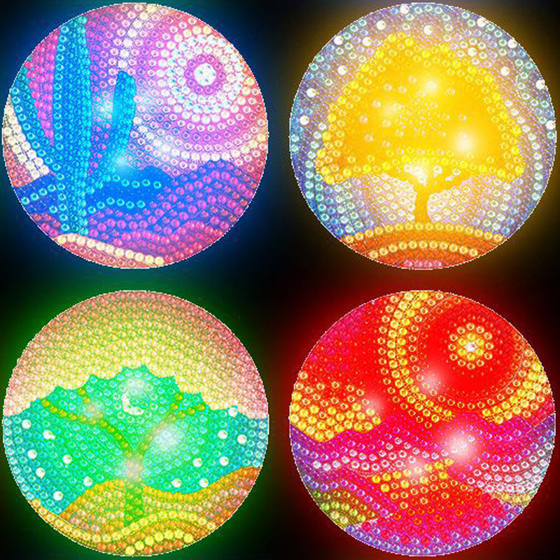 Landscape (with Light) Diamond Painting Coasters 4Pcs