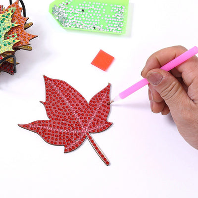 Autumn Maple Leaf Diamond Painting Coasters 10Pcs