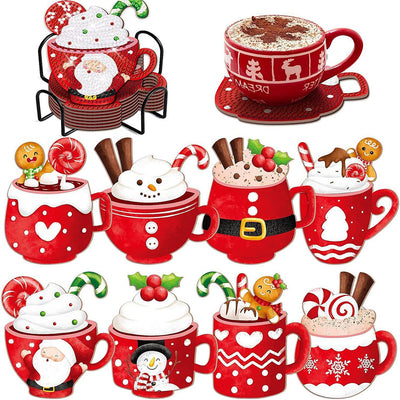 Christmas Ice Cream Diamond Painting Coasters 8Pcs