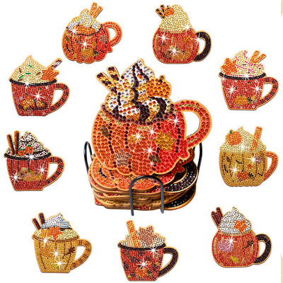 Autumn Ice Cream Diamond Painting Coasters 10Pcs