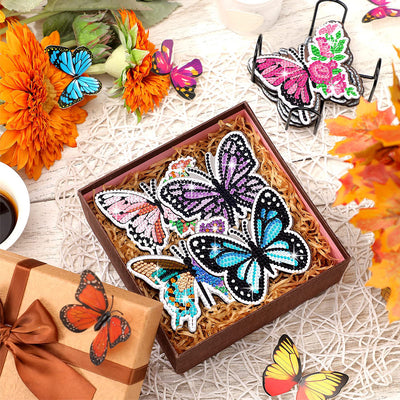 Spring Butterfly Diamond Painting Coasters 8Pcs