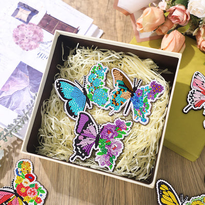 Spring Butterfly Diamond Painting Coasters 8Pcs