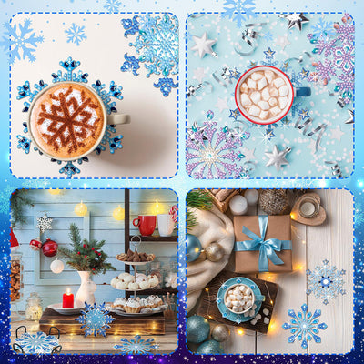 Beautiful Snowflake Diamond Painting Coasters 8Pcs