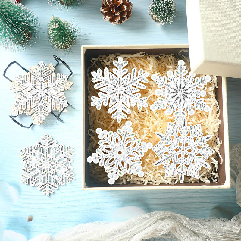 Beautiful Snowflake Diamond Painting Coasters 8Pcs