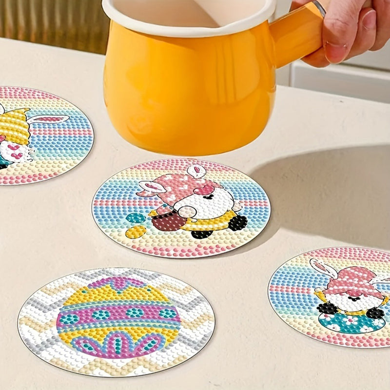 Easter Diamond Painting Coasters 8Pcs