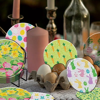 Easter Diamond Painting Coasters 8Pcs