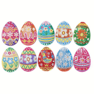 Easter Egg Diamond Painting Coasters 10Pcs