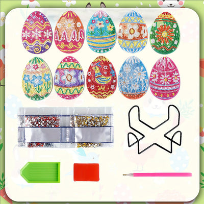 Easter Egg Diamond Painting Coasters 10Pcs