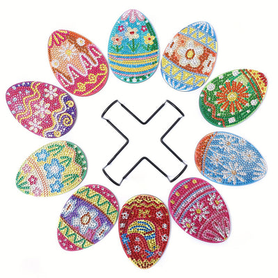 Easter Egg Diamond Painting Coasters 10Pcs