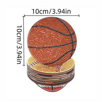 Balls Sports Diamond Painting Coasters 10Pcs