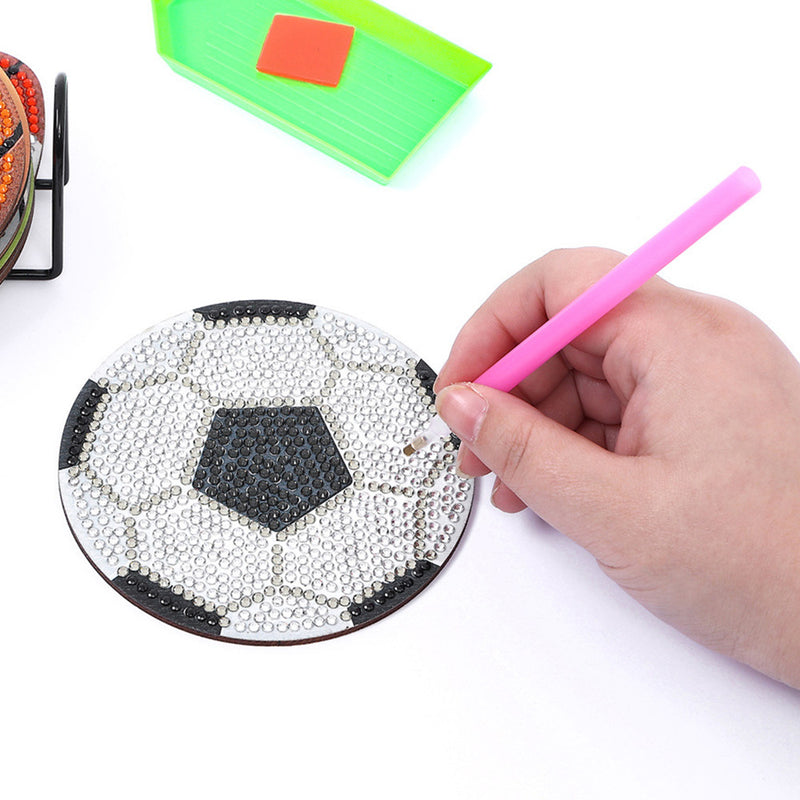 Balls Sports Diamond Painting Coasters 10Pcs