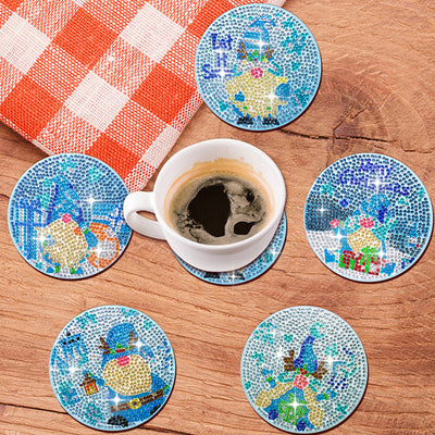 Winter Gnome Diamond Painting Coasters 10Pcs