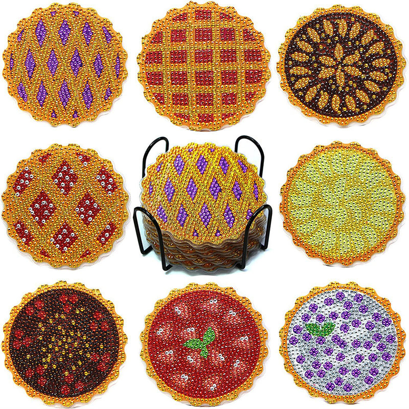 Delicious Pie Diamond Painting Coasters 8Pcs