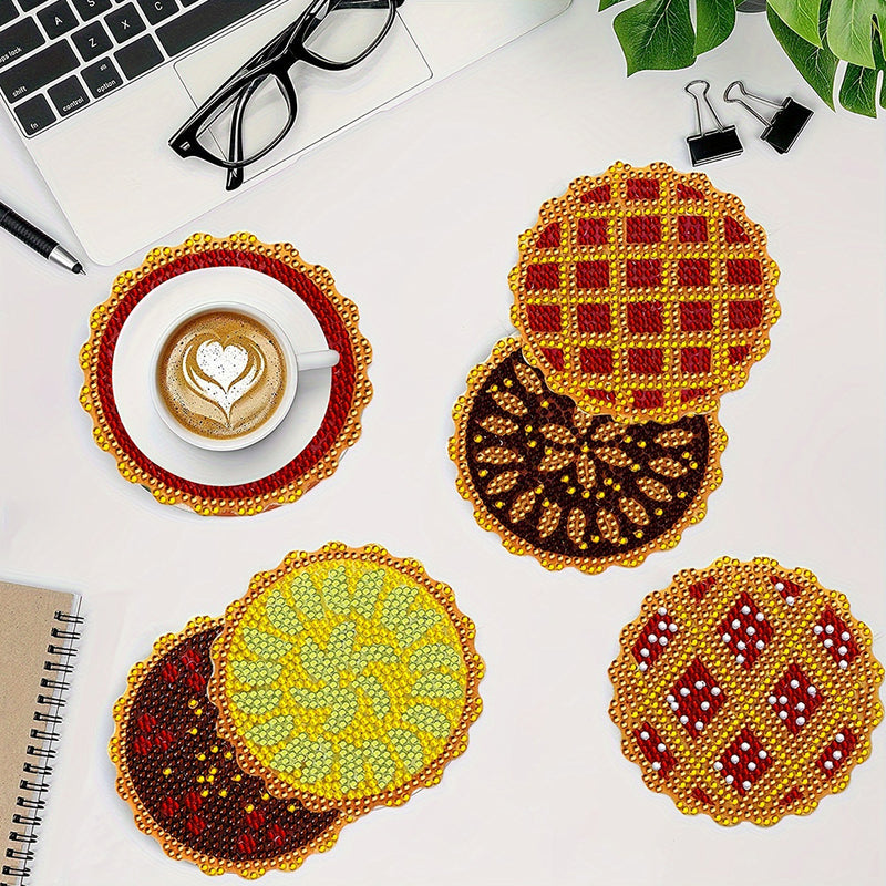 Delicious Pie Diamond Painting Coasters 8Pcs