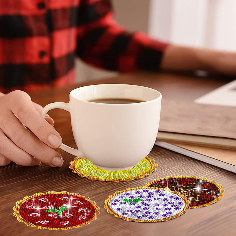 Delicious Pie Diamond Painting Coasters 8Pcs