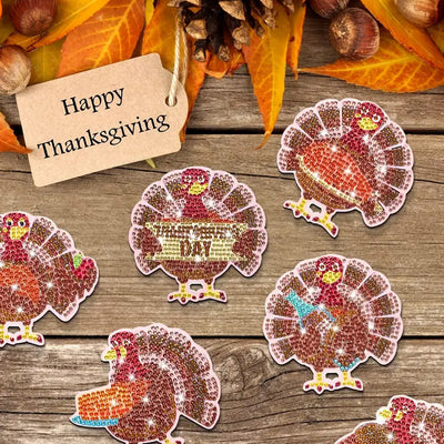 Thanksgiving Day Diamond Painting Coasters 10Pcs