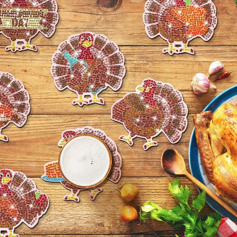 Thanksgiving Day Diamond Painting Coasters 10Pcs