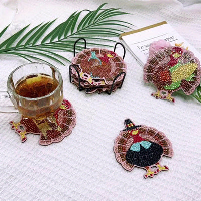 Thanksgiving Day Diamond Painting Coasters 10Pcs