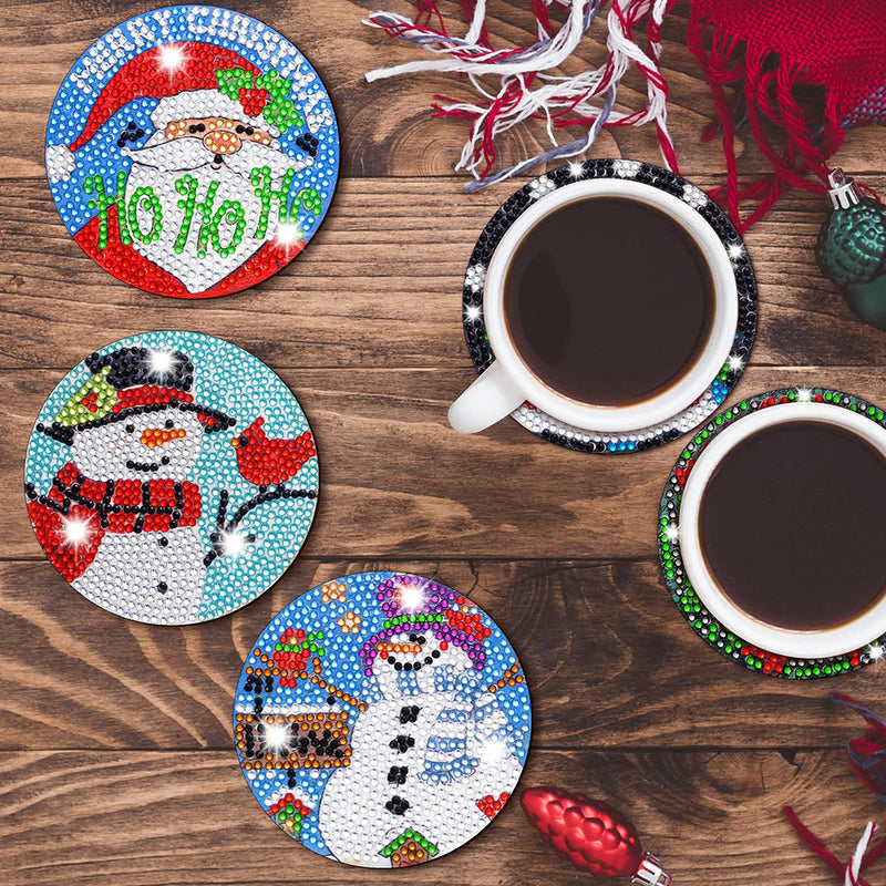 Christmas Diamond Painting Coasters 12Pcs