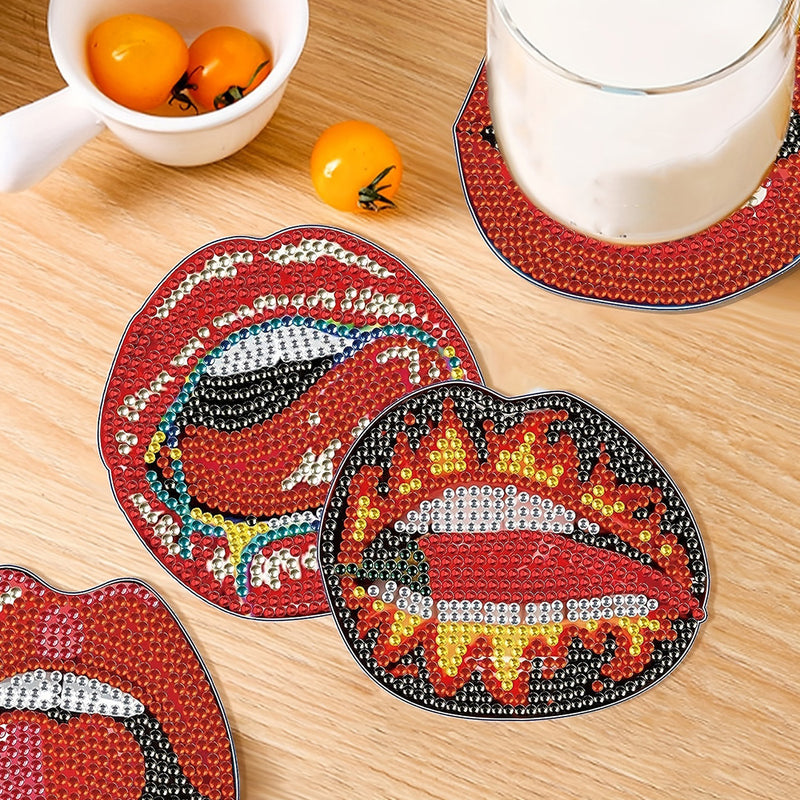 Woman Lips Diamond Painting Coasters 8Pcs