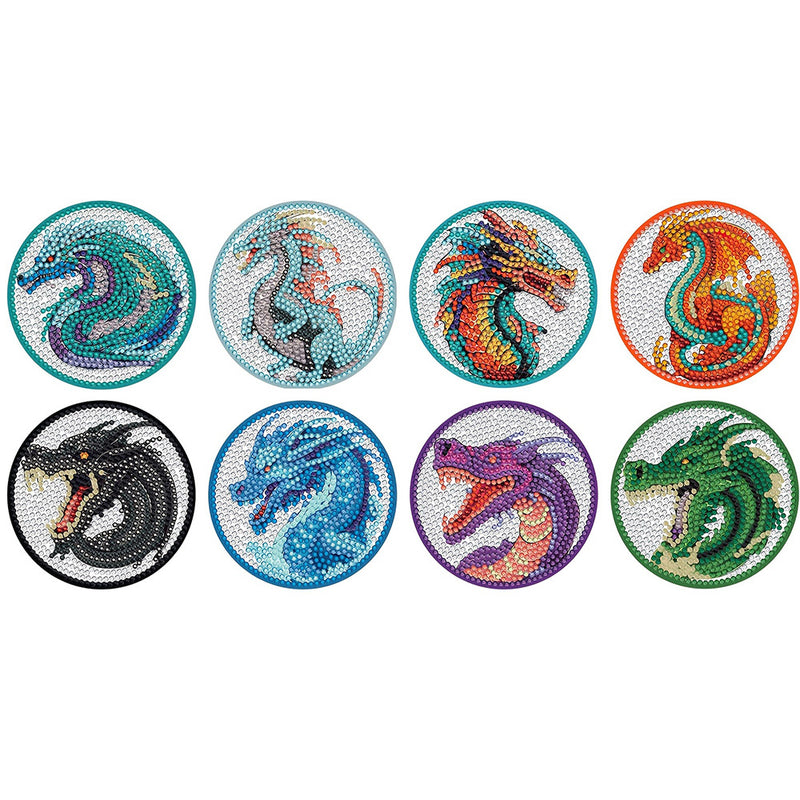 Dragon Diamond Painting Coasters 8Pcs