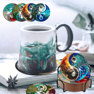 Mysterious Tai-Chi-Yin-and-Yang Diamond Painting Coasters 8Pcs