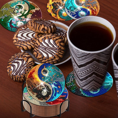 Mysterious Tai-Chi-Yin-and-Yang Diamond Painting Coasters 8Pcs