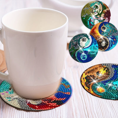 Mysterious Tai-Chi-Yin-and-Yang Diamond Painting Coasters 8Pcs