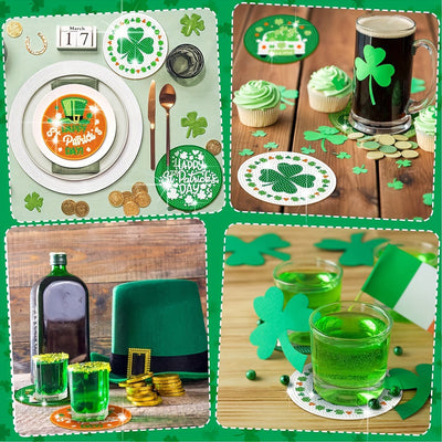 HAPPY St. Patrick's DAY Diamond Painting Coasters 8Pcs