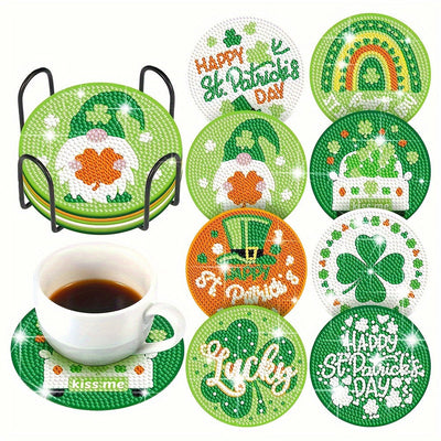 HAPPY St. Patrick's DAY Diamond Painting Coasters 8Pcs