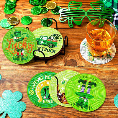 HAPPY St. Patrick's DAY Diamond Painting Coasters 8Pcs