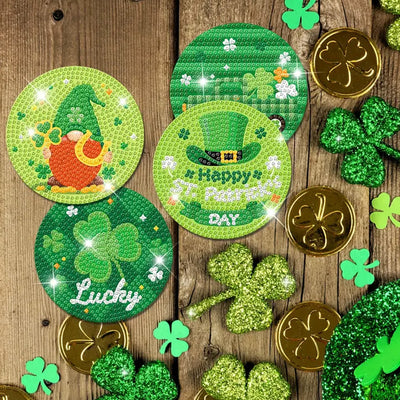 HAPPY St. Patrick's DAY Diamond Painting Coasters 8Pcs