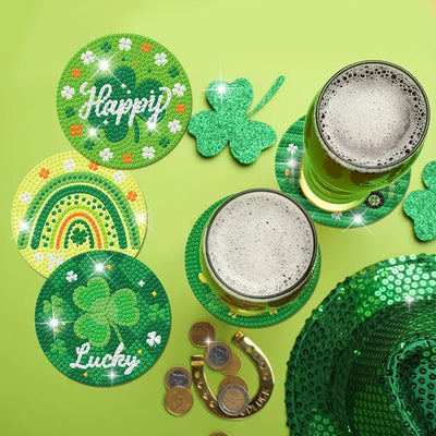 HAPPY St. Patrick's DAY Diamond Painting Coasters 8Pcs