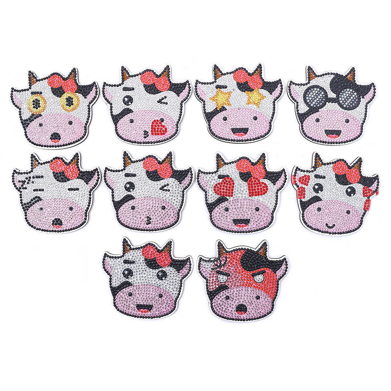 Little Cute Cow Diamond Painting Coasters 10Pcs