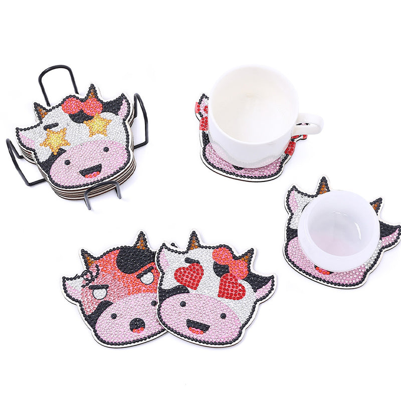 Little Cute Cow Diamond Painting Coasters 10Pcs