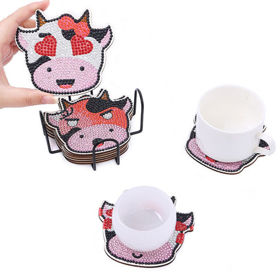 Little Cute Cow Diamond Painting Coasters 10Pcs