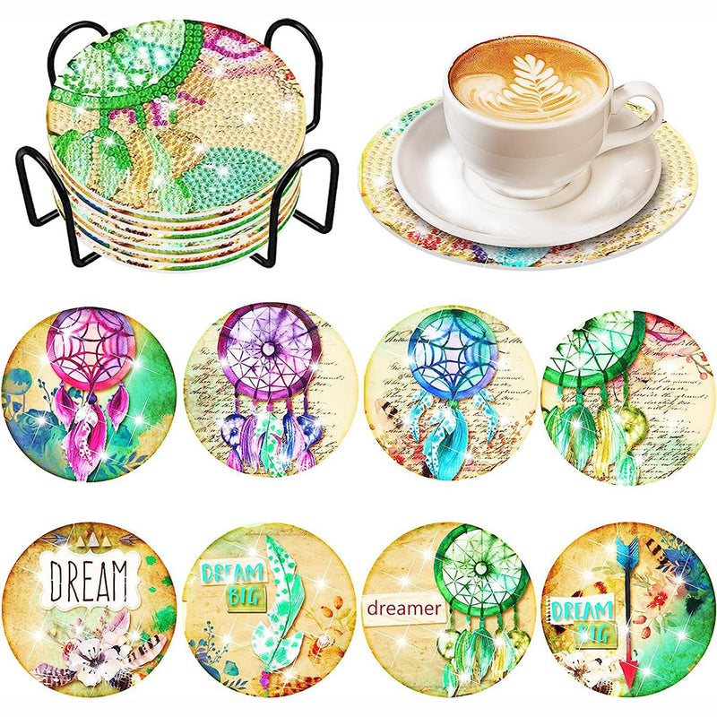 Dreamcatcher Diamond Painting Coasters 8Pcs