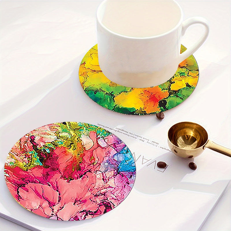Abstract Flower Diamond Painting Coasters 8Pcs