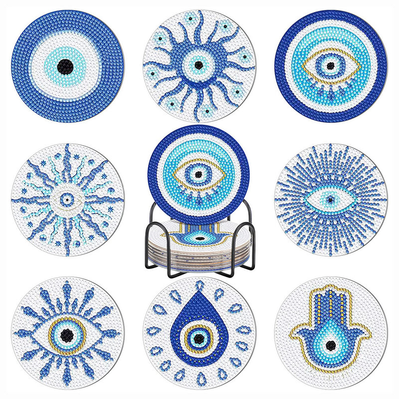 Eye of the Sun Diamond Painting Coasters 8Pcs