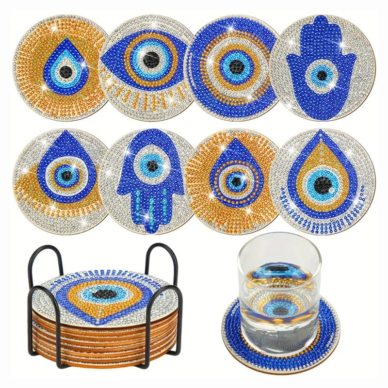 Eye of the Sun Diamond Painting Coasters 8Pcs