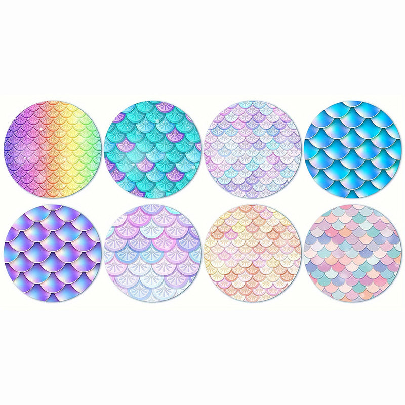 Colorful Scales Diamond Painting Coasters 8Pcs