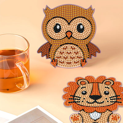 Cute Animals Diamond Painting Coasters 8Pcs