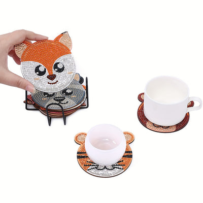 Cute Cartoon Animals Diamond Painting Coasters 10Pcs