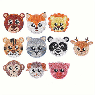 Cute Cartoon Animals Diamond Painting Coasters 10Pcs